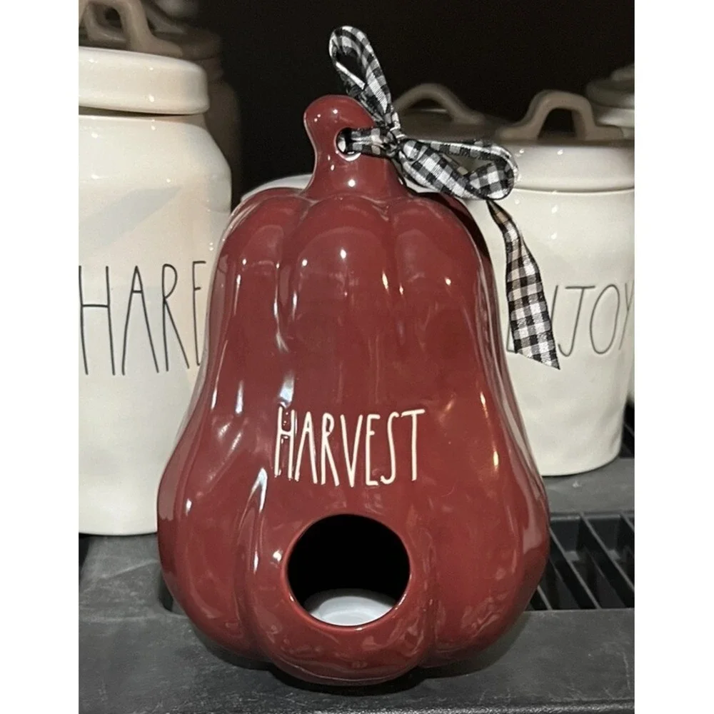 Rae Dunn Birdhouse Harvest Fall Burgundy Gourd